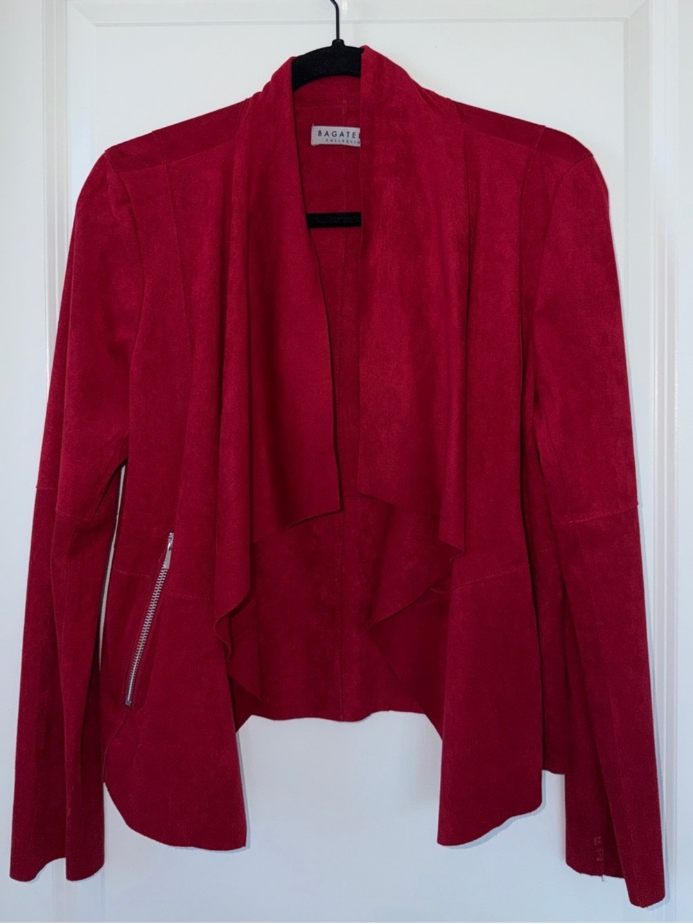 Bagatelle Draped Suede Open Front Women’s Jacket Size M